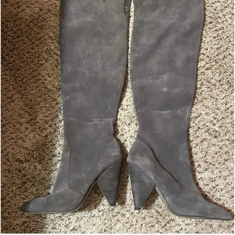 Vince Camuto Tall Over-the-Knee Suede Boots in Gray Size 11